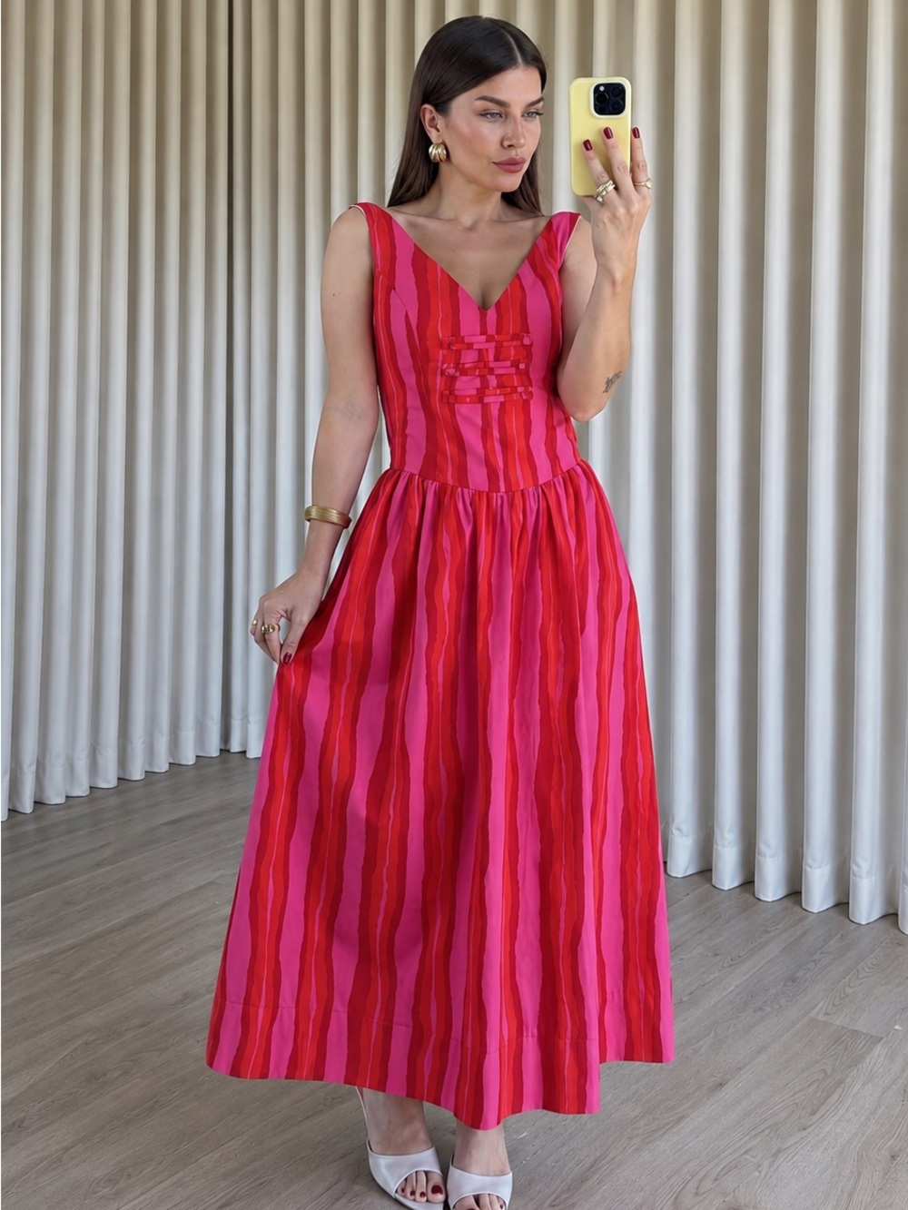 ZARA BNWT FASTENING DRESS. MULTICOLORED 2680/311/330